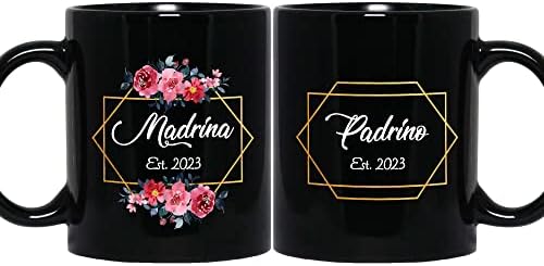 Чаши за кафе Padrino Madrina, Оферта подаръци Кръстникът на родителите, Подаръци Padrinos De Bautizo Propuesta,