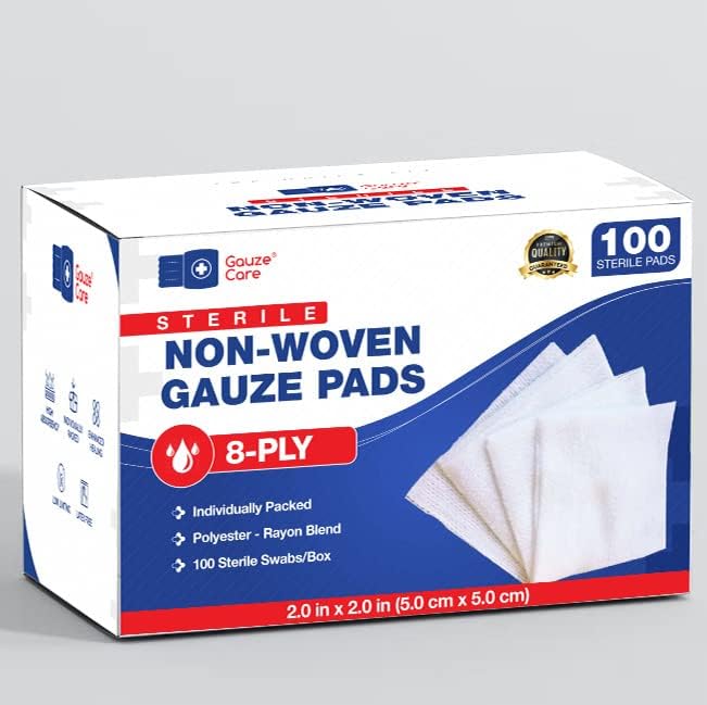 Нетъкан стерилна марля подложки 2x2 опаковки от 100/8-слойных марля гъби | В индивидуална опаковка 2x2 Марля стерилни