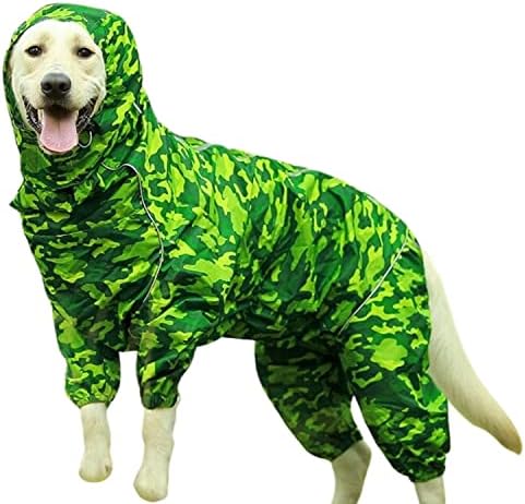 Дождевики за по-Големи кучета - Отразяваща Дъждобран за кучета с качулка, Водоустойчив Ветрозащитная Дрехи с цип, Висока