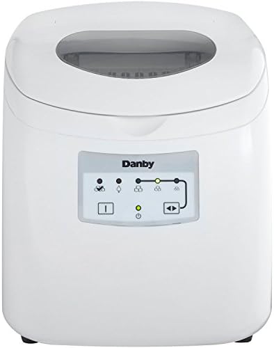 Плот Danby DIM2500WDB, Произвежда £ 25 за 24 часа, Машина с електронно управление, led дисплей и функция за самопочистване, 3 Размера кубчета лед, по 2 кг, бял