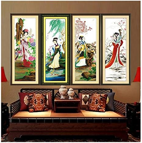 Бродерия на кръстат бод, Жена, Четири Красавици на Древен Китай, C0189