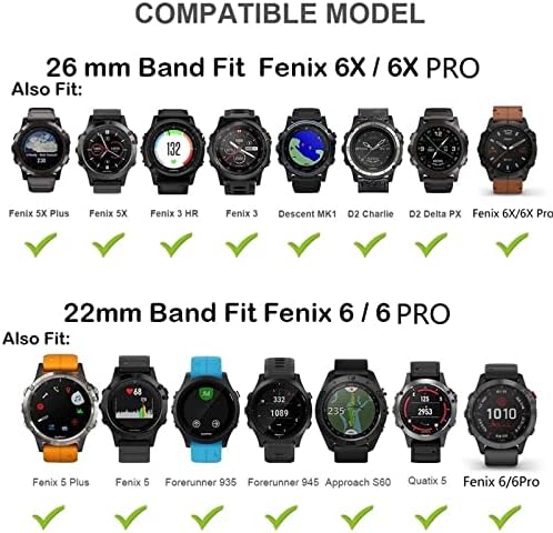 SNKB Нов 26-22 мм и каишка За часовник Garmin Fenix 6X6 6s Pro 5S Plus 935 3 HR Watch Быстроразъемный Силиконов каучук