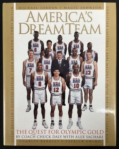 Книга с автограф Чък Дейли Americas Dream Team Баскетбол￼ С автограф Пистънс КОПИТО JSA - НБА Разни