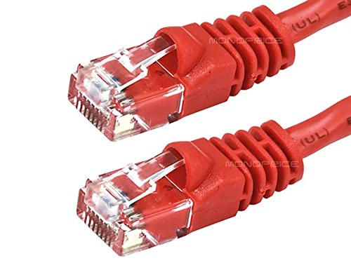 Пач-кабел Monoprice Cat6 Ethernet - Мрежов интернет-кабел - RJ-45, Блокирани, 550 Mhz, UTP, Чисти гола носа и горната