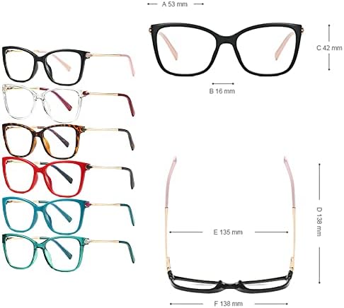 RESVIO Извънгабаритни Очила за четене за Жени и Мъже, Модни Квадратна Кутия Очила Ръчно изработени, Прозрачни Червени