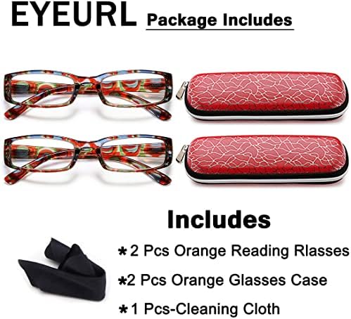 Очила за четене EYEURL Женски с блокиране на синя светлина - 2 чифта Женски качествени компютърни Ридеров + 2,25 Очила със заключване отблясъци Изберете своето увеличени
