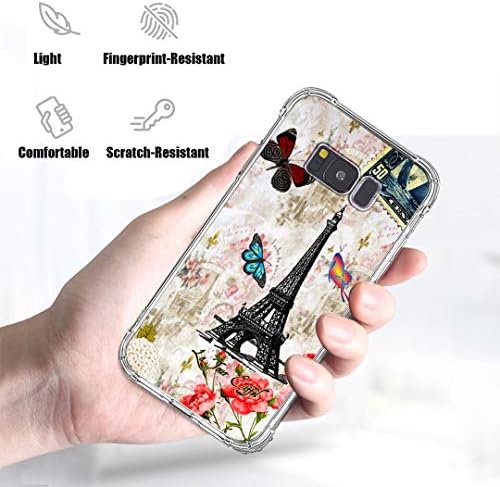 Калъф Bcov Galaxy S8, Парижката кула Пеперуда Амортизирующая Възглавница Калъф устойчив на удари-Мек Устойчив На Надраскване