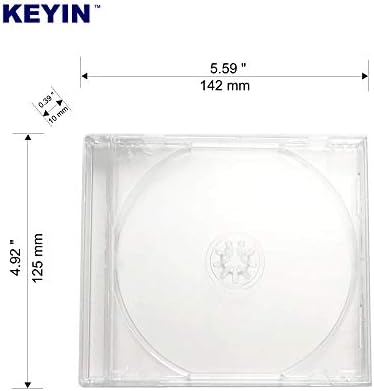 КЕЙИН Стандартен Прозрачен калъф за cd-та Премия, 10 x