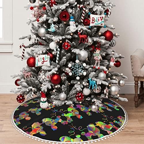 Пола за Коледната елха със Сладък завършек pom-помераните-Rainbow-Френски Пудел Празнична Коледна Украса за дома 30