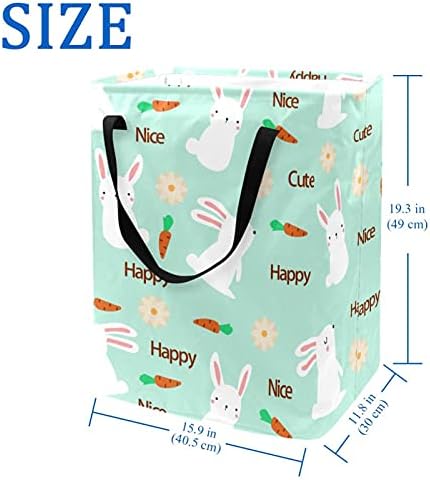 Doodle на Великден Бъни Моркови кош За Бельо Голяма Тъканно Чанта-Органайзер Кошница Сгъваема Кошница за Дрехи с Дръжки