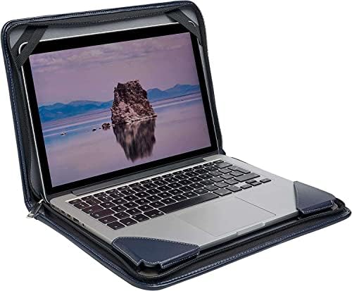 Син кожен калъф-месинджър за лаптоп Broonel - Съвместима с ASUS VivoBook 15 X540UA 15,6 инча