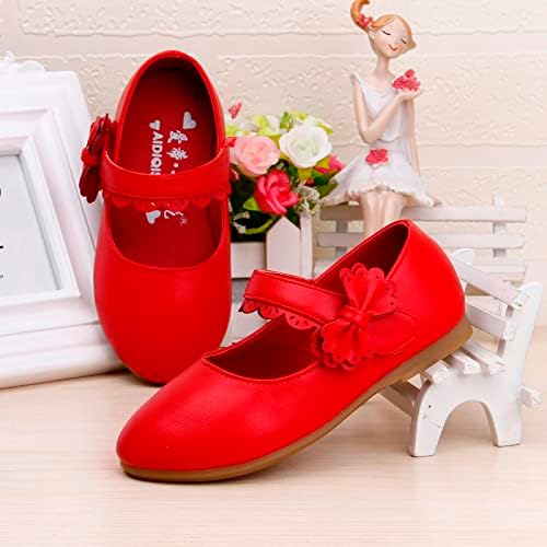 Обувки за момичета, Малки Кожени обувки, Тънки обувки, Детски Танцови обувки, Обувки за изказвания, Маратонки за момичета, Размер на 13 (Червени, за малко дете 5-5,5 годи