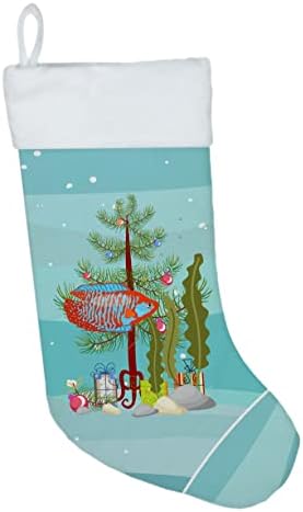 Carolin's Treasures CK4524CS Джудже Гурами весела Коледа Коледни Чорапи, Чорапи За Висящи пред Камината, Коледен