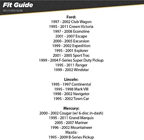 Scosche FD1423B е Съвместим с някои автомобили Ford 1995-11 години на освобождаването, Lincoln и Mercury Комплект за арматурното
