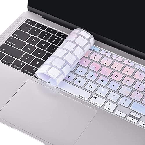 Калъф за клавиатура MOSISO е Съвместим само с MacBook Air 13 инча 2020 2021 година на издаване A2337 M1 A2179 Retina Display с магическа клавиатура Touch ID със задно осветяване, водоустойчив защ
