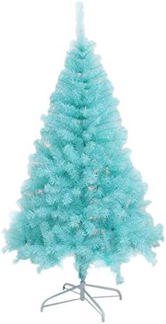 ZPEE PVC Синята Коледна Елха, Изкуствена Бор на панти с Метална стойка, Лесно Монтируемое Коледна украса Без осветление-3 м (9,8 фута)