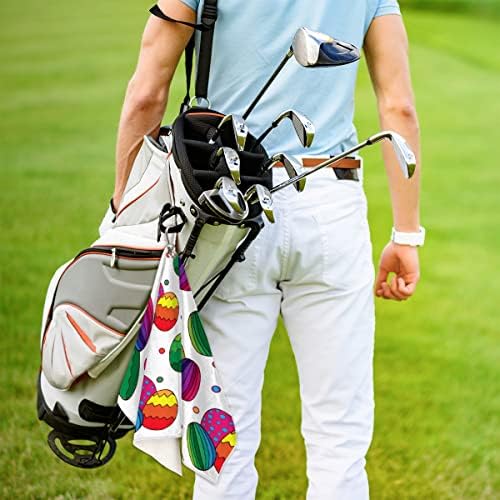 Разноцветни Яйца от Великден модел (15) Кърпа за голф, Чанти за голф, със скоба за мъже и Жени, Аксесоари за голф,