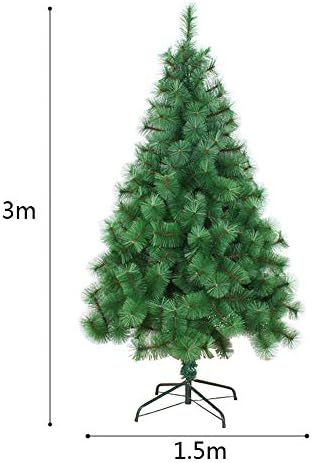 ZPEE Коледно дърво с голи борови игли, Материал ПВЦ, Изкуствена бор на панти с метална стойка, Лесно монтируемое Коледна украса Без осветление-3 м (9,8 фута)