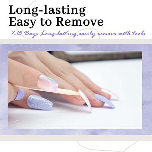 Дълги съобщение за нокти (3x24 бр.) и Комплект за създаване на въздушната нокти Enamour с лепило за нокти, Включва