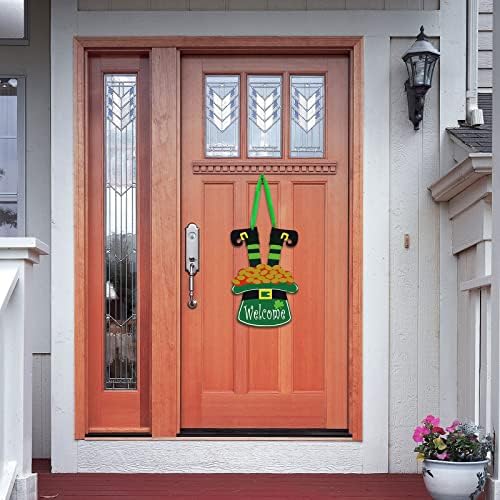 Нови врати завеси ирландски фестивал за партита в чест на Деня на Свети Патрик Украсете врати и прозорци Кръгли витражными панели (Хакове, един размер)