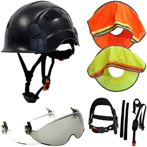 Защитни Шлемове Дизайн, Одобрен от ANSI Z89.1, 6-Точков Окачване с подбородочным колан, Защитни Очила за работа на открито в Индустрията