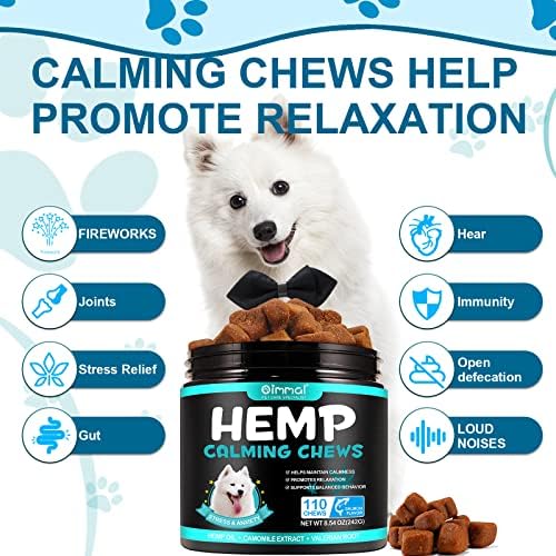 MXCZBSM Успокояващ дъвка с коноп за кучета - Успокояващ Лакомства за кучета при тревожност и стрес - Улесняват безпокойство