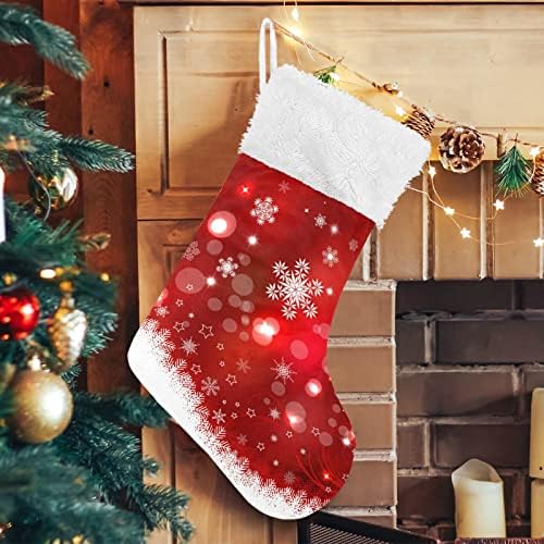 Коледни Чорапи ALAZA, Червени Абстрактни Зимни Класически Персонални Декорации за Отглеждане в Голям Размер за Семейни Тържества,
