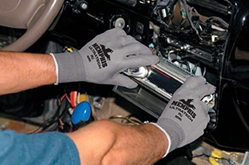 Ръкавици MCR Safety 9696L UltraTech от найлон с черупки с Директен палеца, Сиви, Големи, 1 чифт