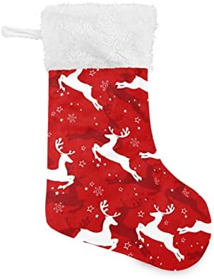 Коледни Чорапи ALAZA с участието на Лосове и Снежинки, Класически Персонализирани Големи Чулочные Украса за Семейни