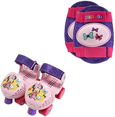 Комплект детски Ролери и наколенников с регулируеми колела Minnie Mouse, размер за юноши и девойки 6-12