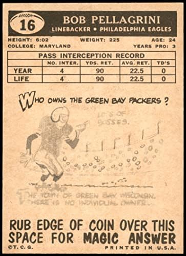1959 Topps 16 Боб Пелегрини Филаделфия Игълс (Футболна карта) EX/MOUNT Игълс Мериленд