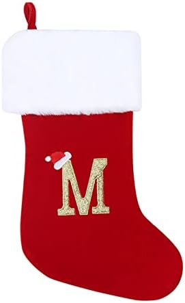 NC Персонализирани Коледни Чорапи С Надпис върху тях, за Украса на Коледната Елха, Висулка, Торбичка За Бонбони,