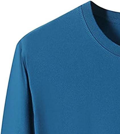 JEKE-DG Мъжки Ежедневни Пуловер, тениска с дълъг ръкав, Hoody с кръгло деколте, Обикновен Лек Пуловер, Потник, Долната риза, Основни Тениски