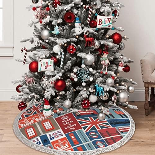 Символи На Англия, Коледно Дърво С Ресни, Дебели Престилка, Празнична Декоративна Пола За Коледната Елха