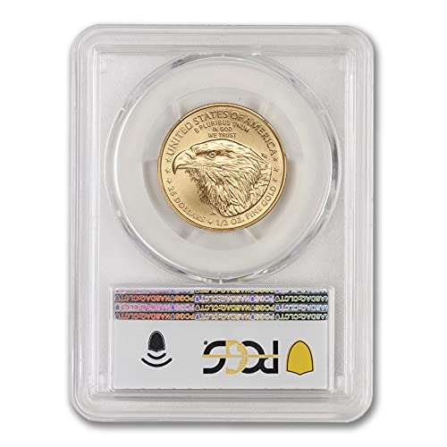 2021 Без монетния знак 1/2 унция златно бижу American Eagle без защита (тип 2 - на Първия ден от излизането - Отчеканен