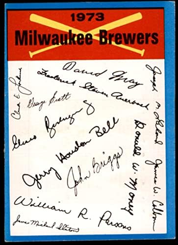1973 Topps Milwaukee Brewers Милуоки Брюэрс (Бейзболна картичка) СПРАВЕДЛИВИ пивоварите