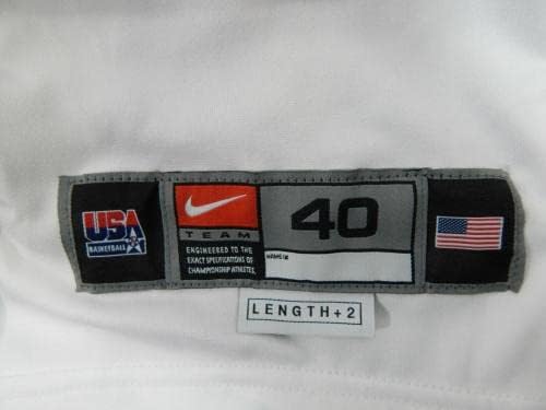 2007-08 национален Отбор на САЩ по баскетбол Използва Формуляр За игра В Бяла Тениска 40 + 2 L 769 - Използва