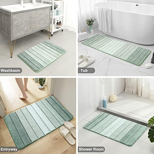 Комплекти постелки за баня Teewas от 2 теми - Зелени водопоглощающие и нескользящие постелки и комплекти за баня - Ултра Меки