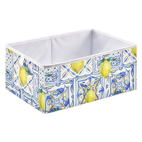 Кошница за съхранение на кубчета плодове с лимон, Сгъваеми кутии за съхранение, Водоустойчив кош за играчки, органайзер