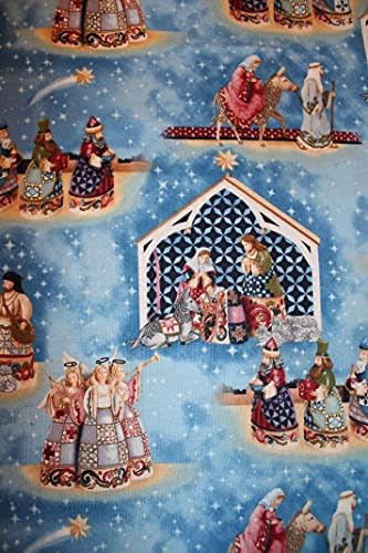 Коледна Коледна тъкан Плат Свети нощи Плат Джим Шора, добре продаваният The Fat Quarter (18 x 22) на Нов BTFQ