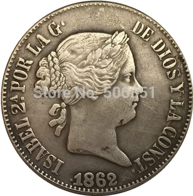 7 Различни Дати Испански 10 от Настоящите Медни Монети със сребърно покритие Антични Монети Занаяти за монети