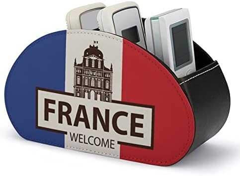 Франция Добре дошли Флаг Изкуствена Кожа Притежателите на Дистанционното Управление на Телевизор Офис Кутия За