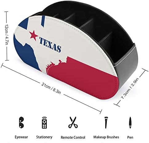 Притежателите на Дистанционно Управление от Изкуствена Кожа с Флага на Тексас, Модерен Настолен Органайзер, Кутия За Съхранение с 5 Отделения