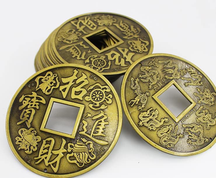 QianKao 九龙壁 大铜钱挂件铜钱工艺品(直径16cm镇宅之宝)