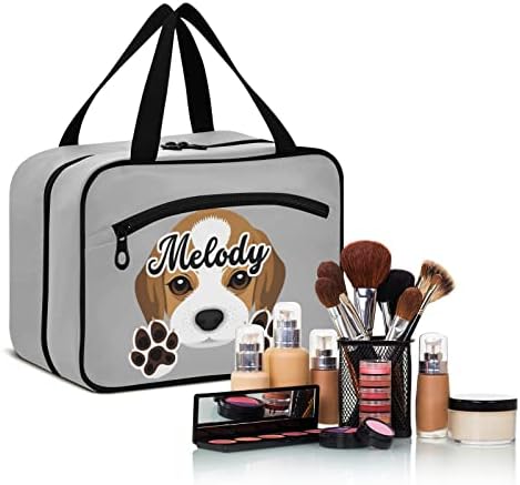Обичай Висящи козметични чанти с участието на Кучешки лапи Кученце Бигля за Жени, Персонални Пътна чанта за Тоалетни