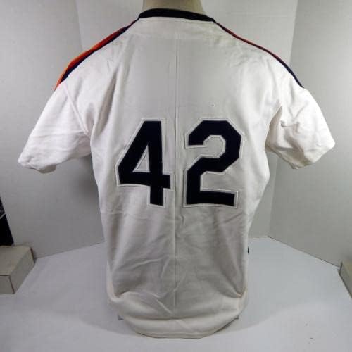 Хюстън Астрос Дани Дарвин #42 Използван В играта Бяла Риза 44 DP35508 - Използваните В играта Тениски MLB