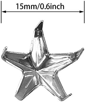 200шт 15 мм Нитове за Рокля със Сребърна Звезда със Собствените си Ръце, Пънк-Нитове, Декоративни Нитове