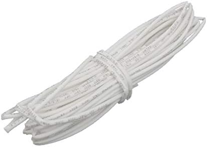 Polyolefin пожароустойчива тръба X-DREE диаметър 16,5 фута 0,04 инча бял цвят за ремонт на тел (Tubo ignífugo de poliolefina против diámetro interior de 16,5 pies y 0,04 pulg. Para reparación de cables