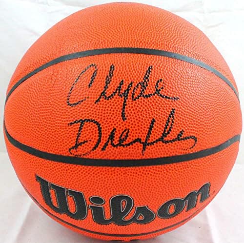 Баскетбол НБА с автограф Клайд Дрекслър Уилсън - Свидетел на JSA * Баскетболни топки с черни автограф