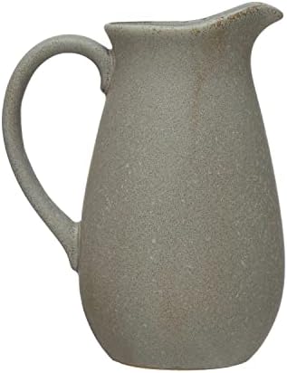 Керамика Bloomingville, Реактивна Глазура, Кана Матово син цвят с ожулвания, 6 L x 5 W x 8 H, Сив